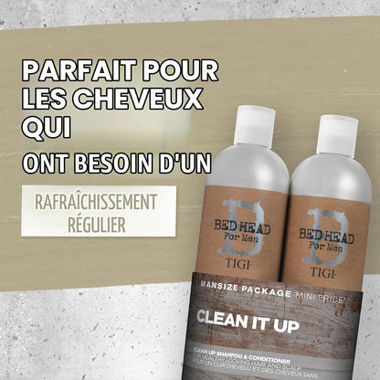 for Men by TIGI Clean up Shampoing & Après-Shampoing, 2X 750Ml