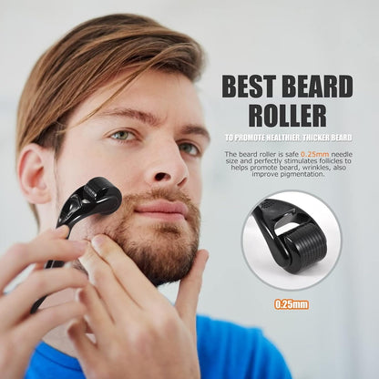 Kit Barbe Homme Complet 12 En 1, Rasoir, Rouleau Barbe, Lames Barbe